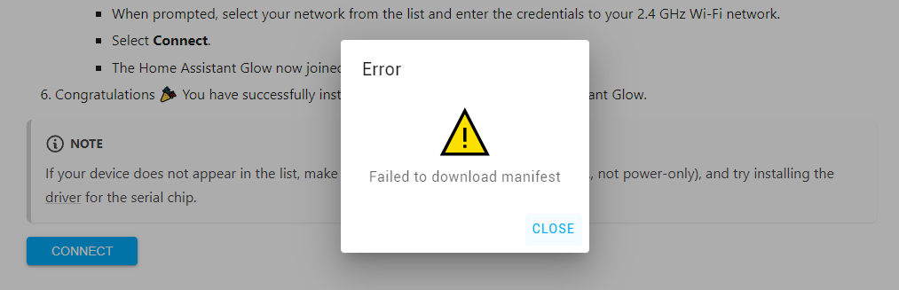 Failed manifest